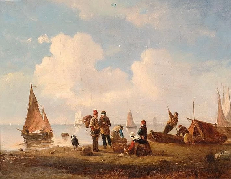 Pescatori sulla spiaggia